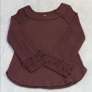 Altar'd State // Mauve Purple Waffle Knit Top